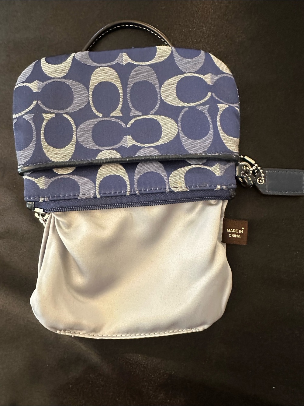 Coach Navy and Silver Signature Charm Wristlet - Picture 6 of 8